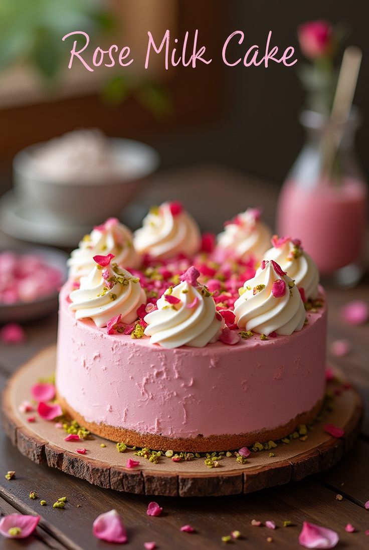 Rose Kalakand Cake